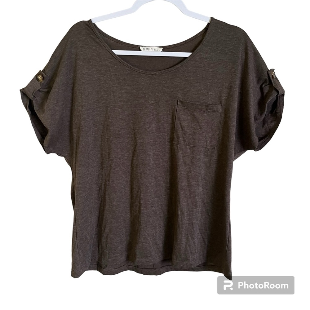 Parallel Skies brown blouse, size XL